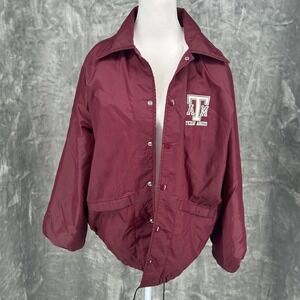 Vintage Sport Chief Texas AM Aggies Coach Jacket Maroon Mens Medium A&M 80s